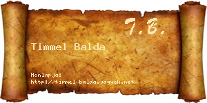 Timmel Balda névjegykártya